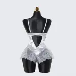 White Lace Embroidery See-Through Hollow Sexy Corset Tops