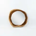 Handmade Organic Natural Wood Live Edge Round Wall Mirror