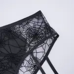 Plus Size Spider Web Sheer Push Up Full Bust Bra Panty Set