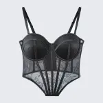 Black Floral Lace Sculpting Corset