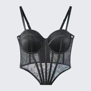Black Floral Lace Sculpting Corset