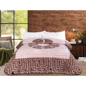 Light Blanket Printed French Design (Brown), 1.7KG