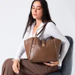 Minimal Turn Closure Bag-light brown
