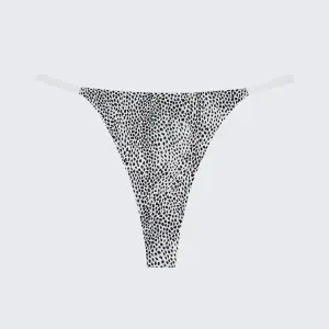 Ice Silk Seamless Low Rise Leopard Thong Panty