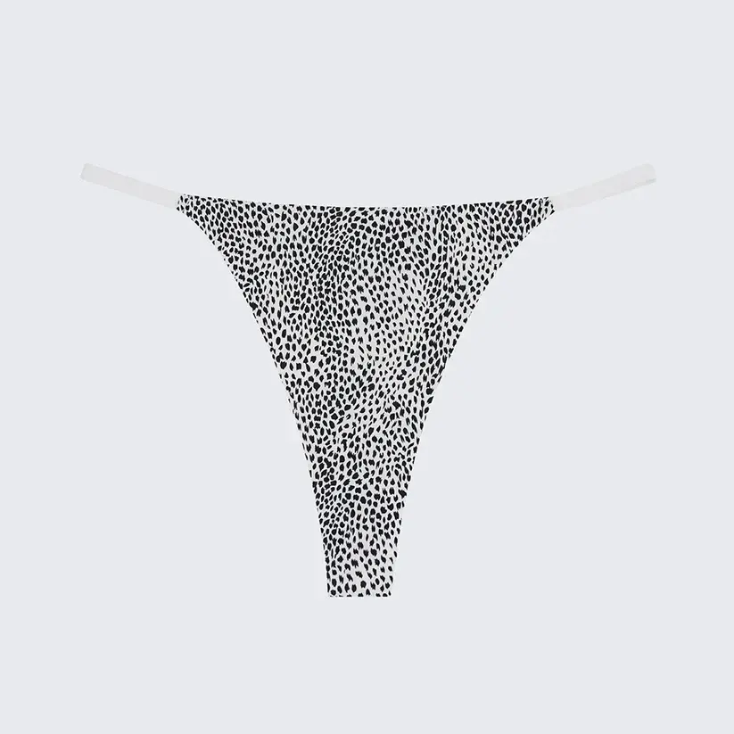 Ice Silk Seamless Low Rise Leopard Thong Panty