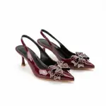 Elegant Heels Adorned with a Sparkling Bow C-77
