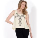 Sleeveless Pajama Set with Printed Top and Fitted Shorts