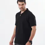 Black Quarter Zip Polo Shirt