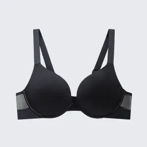 Seamless Soft Wire Plunge Bra Deep V Push Up Smooth Bralette