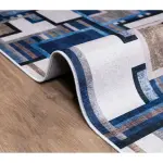 Blue Harmony digital corridor carpet