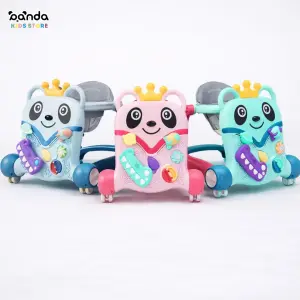 مشاية أطفال باندا تفاعلية متعددة الوظائف مع مقعد أمان