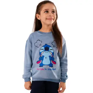 Blue Tie-Dye Sweatshirt with “Angry stitch” Print 😣💙
