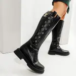 LONG BOOT FLATS LEATHER BLV-34