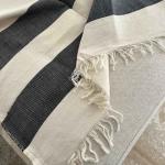 Noir Stripe Fringe couch cover