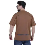 Dark Cafe Chest and Back Print Oversize T-Shirt