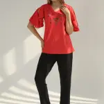 Multi-colors Summer Printed T shirt Pajama