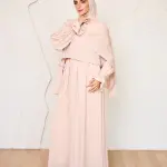 PINK ROSE CREPE DRESSY ISDAL