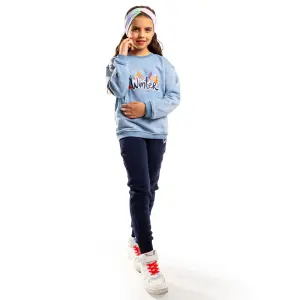 Blue Tie-Dye Sweatshirt with “Winter” Print 💙🌧