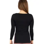 Cotton Rib Long Sleeve Black T-Shirt