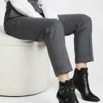 Boot Mid Heels Leather R-599