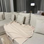 Pom-Pom Ribbed Throw Blanket