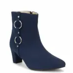 Elegant ankle boots with metallic ring details B-49