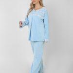 Women’s Velvet Pajama Set – Soft Embroidered Winter Sleepwear | Cozy Warm Homewear