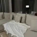 Pom-Pom Ribbed Throw Blanket