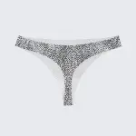 Seamless Ice Silk Low Rise Leopard Cotton Crotch Thong Panty