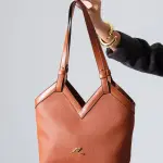 V-Cut Shoulder Bag-camel