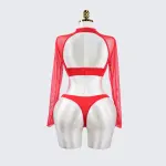 Mesh Crop Top Stockings Set