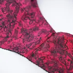 Plus Size Printed Lace Underwire Bra Panty Set
