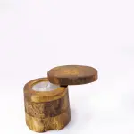 Handmade Solid Wood Candle Holder with Wooden Lid