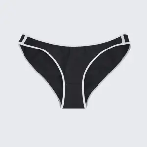 Plus Size Black White Color Block Low Rise Comfort Panty
