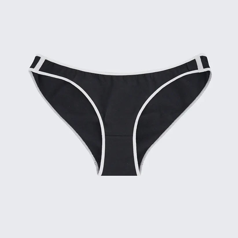 Plus Size Black White Color Block Low Rise Comfort Panty