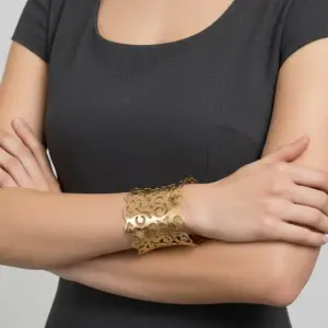 Wide Gold Cuff Bracelet BR-101