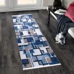 Blue Harmony digital corridor carpet