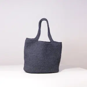 Handmade Crochet Tote Bag – Scandinavian Style Knitted Shopper in Neutral Earth Tones