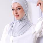 حجاب ذكي رمادي فاتح