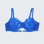 Plus Size Embroidered Sheer Bra Sexy Push Up Lingerie Set