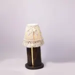 Boho Chic Table Lamp – Wooden Base with Handwoven Macramé Shade