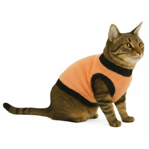Cat's clothes Large Peach with black