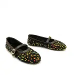 Sparkling Sequin Ballerina Flats with Elegant Strap BN-51