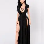 فستان الأسود بفتحتين – كود 35