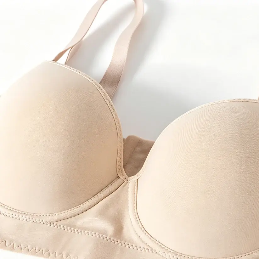 Seamless Deep V Memory Underwire Push Up Bra Plus Size Shaping Bralette