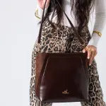 Minimal Shape Shoulder Bag-brown