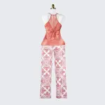 Silk Spaghetti Strap Camisole Pants Sleepwear Set