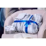 Fluffy Sherpa Hug Flannel (Grey x white), 1.9KG