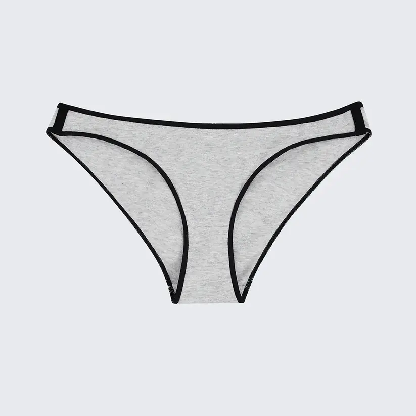 Plus Size Black White Color Block Low Rise Comfort Panty