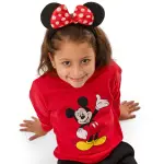 Red Sweatshirt with Mickey Mouse Print